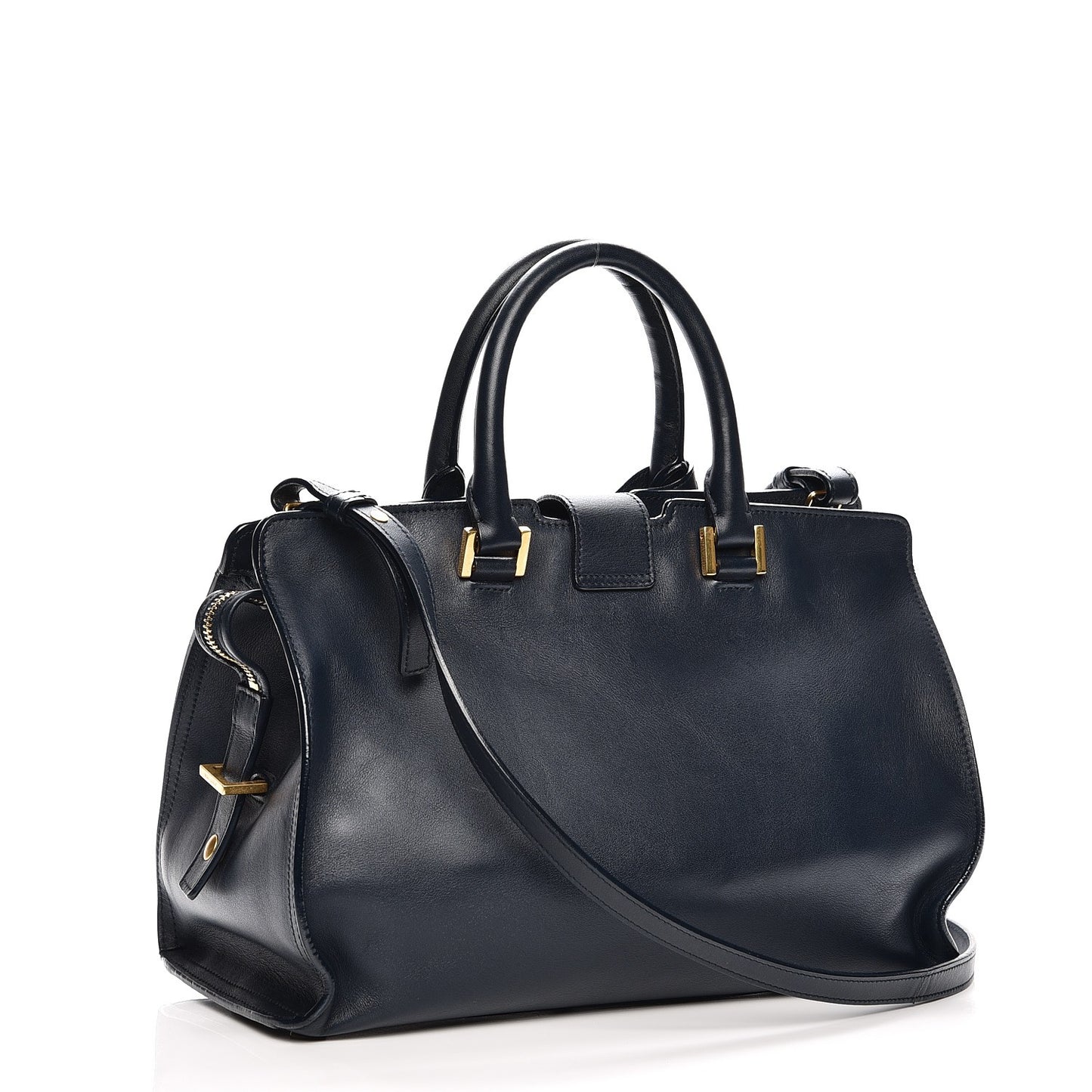 Calfskin Small Classic Y Cabas Navy Blue