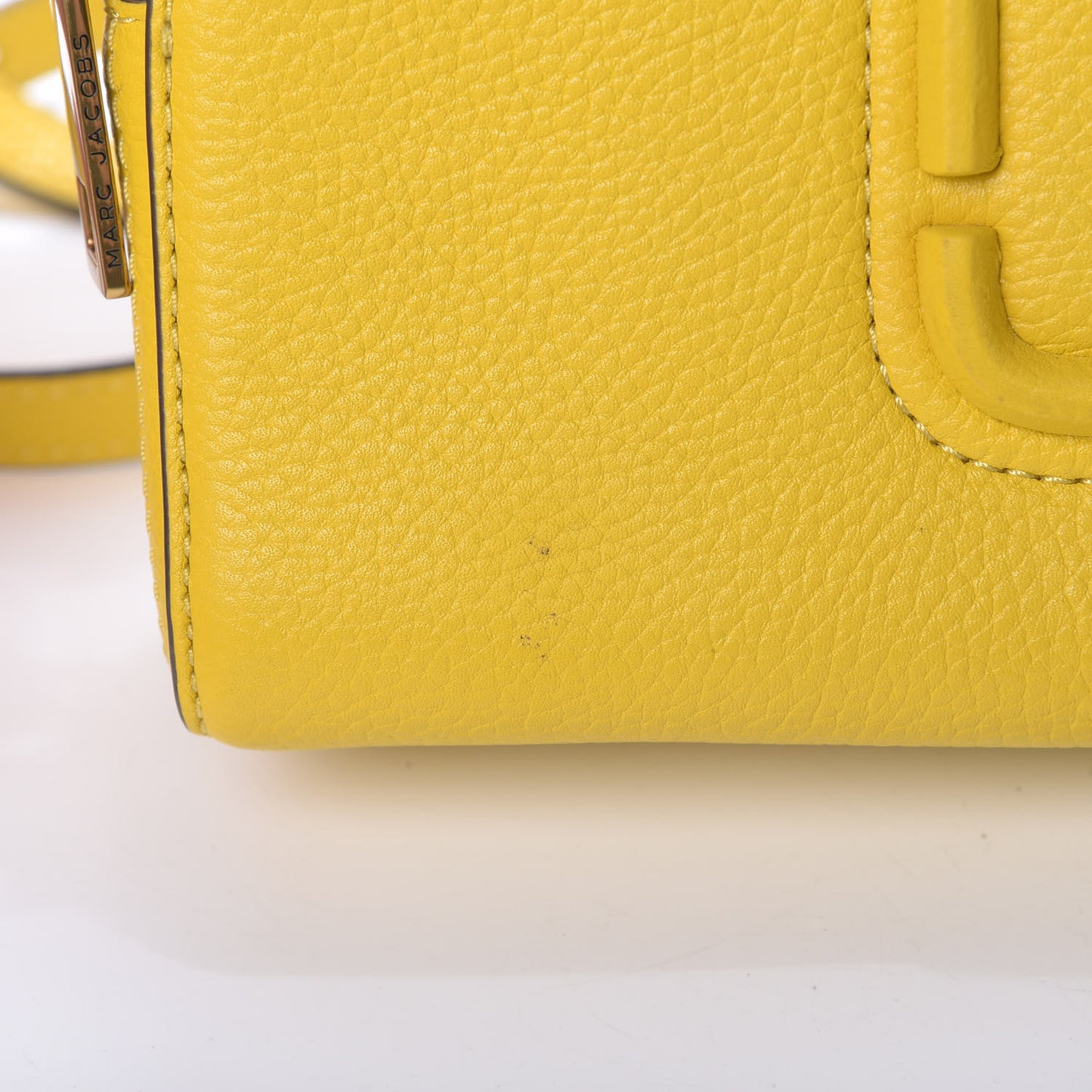 Calfskin Shutter Camera Crossbody Bag Sunshine Yellow