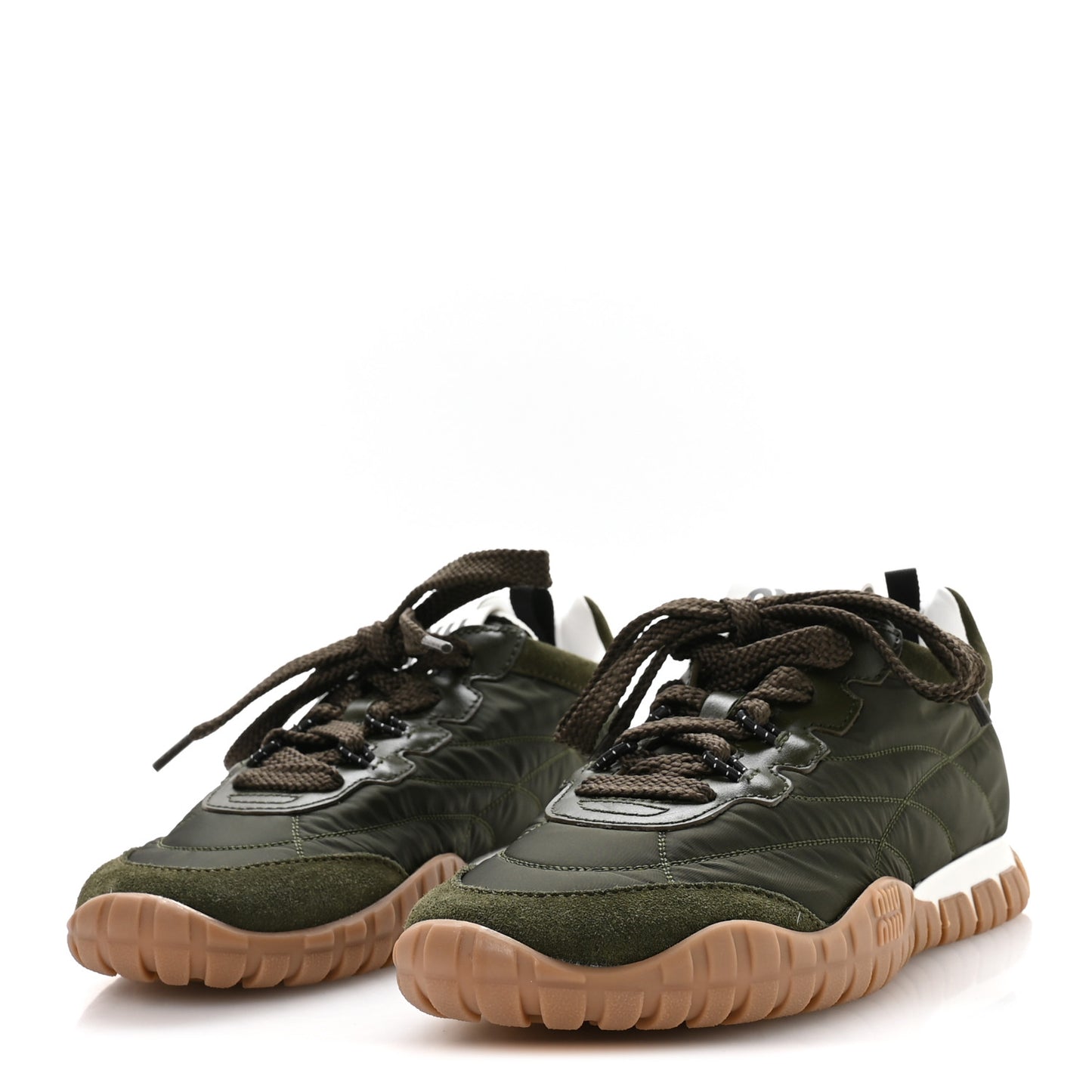 Nylon Suede Womens Tyre Sneakers 36.5 Loden Green