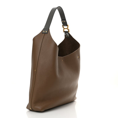 Chloe Grained Calfskin Marcie Hobo Tote Dark Nut 3 of 9