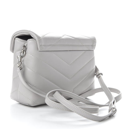 Saint Laurent Calfskin Y Quilted Monogram Toy Loulou Satchel Granite 3 of 9