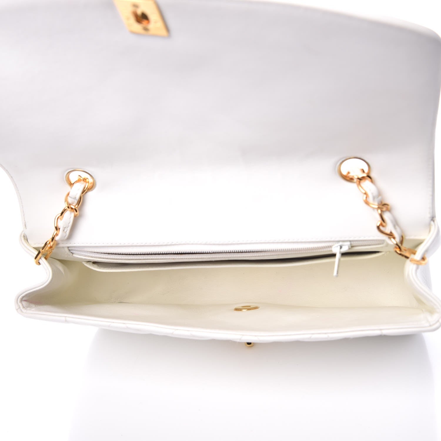 Chanel Lambskin Quilted Medium Single Flap White 5 of 15