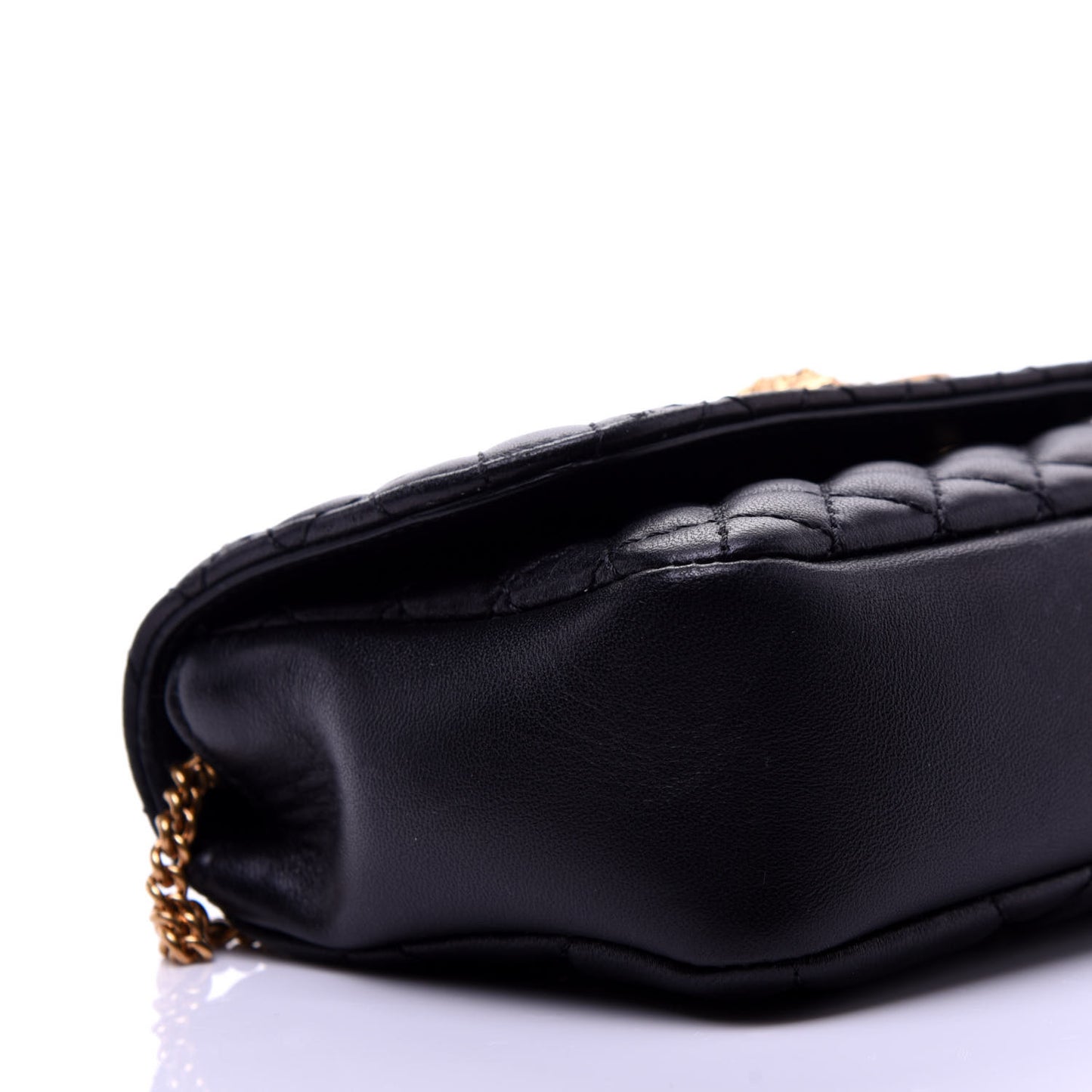 Nappa Quilted Trapuntata Tribute Wallet Chain Crossbody Black