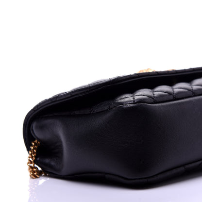 Versace Nappa Quilted Trapuntata Tribute Wallet Chain Crossbody Black 6 of 11