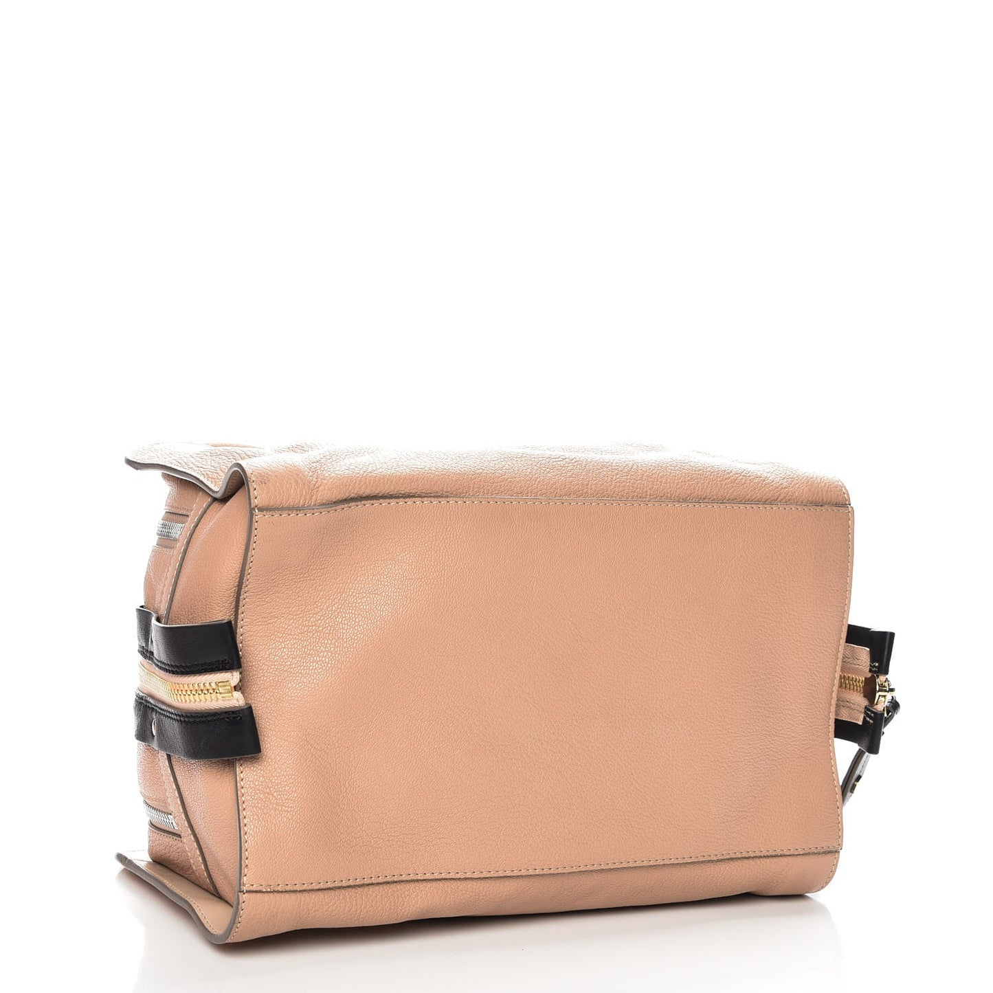Goatskin Medium Dalston Satchel Biscotti Beige Black