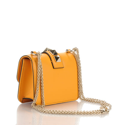 Valentino Garavani Vitello Mini Glam Lock Rockstud Flap Mandarin Sorbet 3 of 6