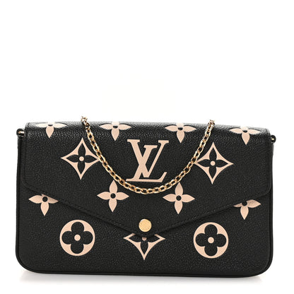 Louis Vuitton Empreinte Monogram Giant Felicie Pochette Black Beige 1 of 11