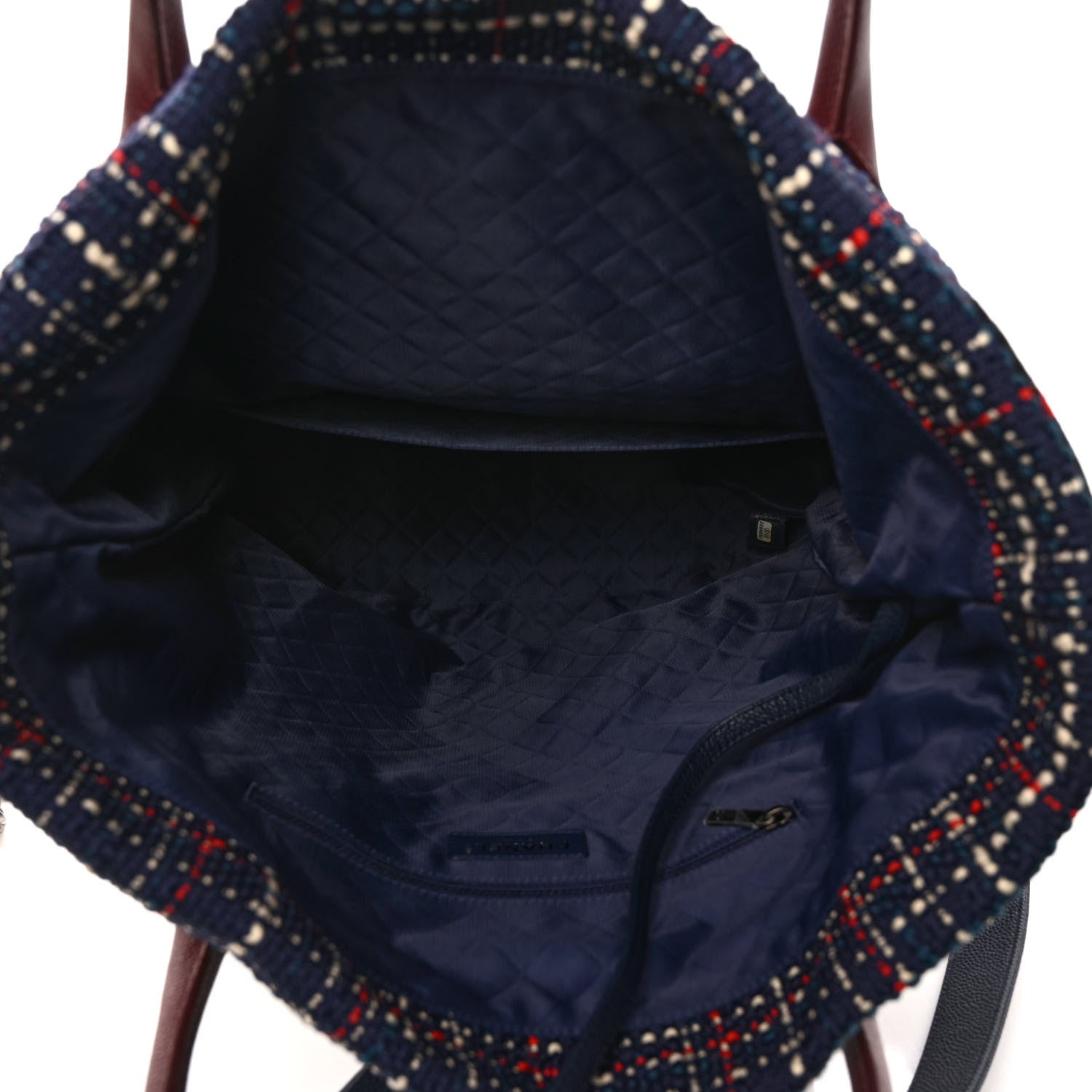 Chanel Tweed Crest Trip Backpack Navy Burgundy 5 of 9