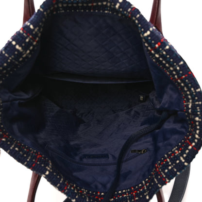 Chanel Tweed Crest Trip Backpack Navy Burgundy 5 of 9