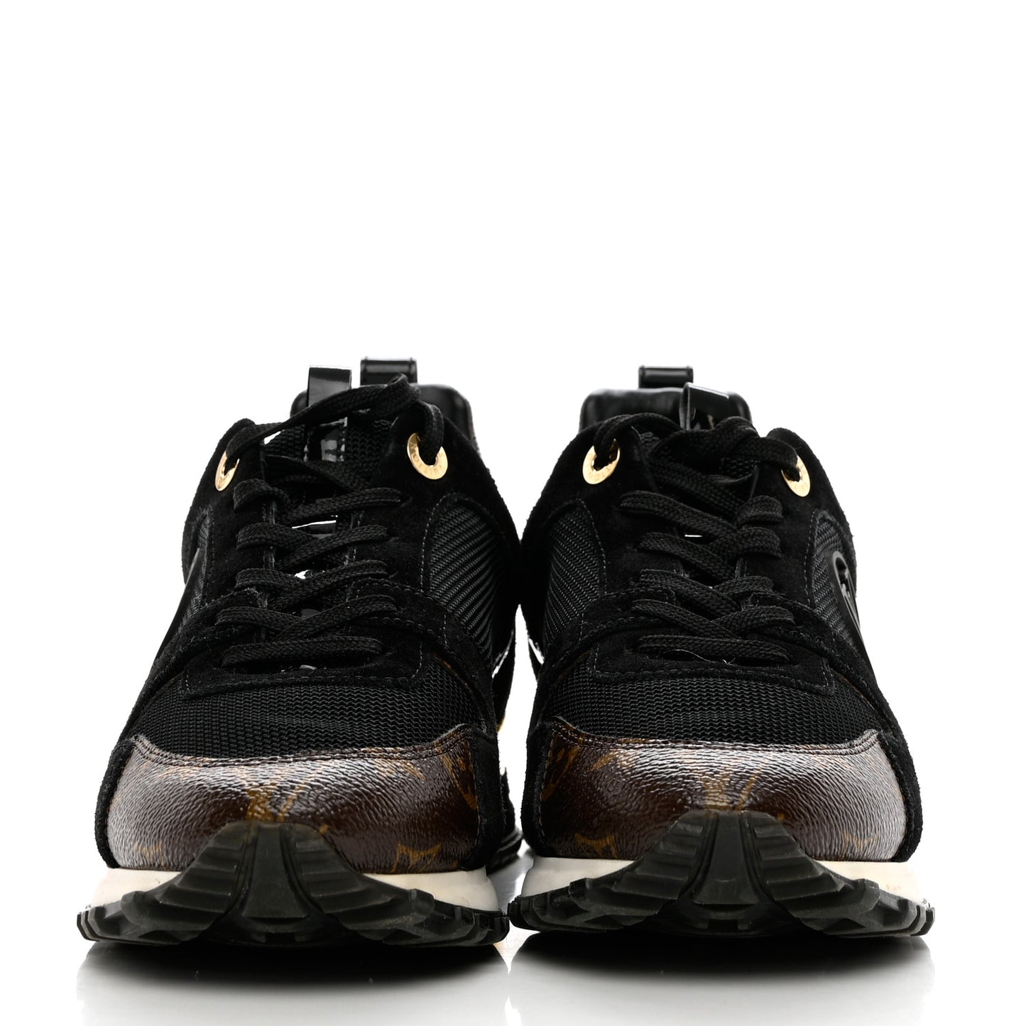 Suede Monogram Run Away Sneakers 36 Black