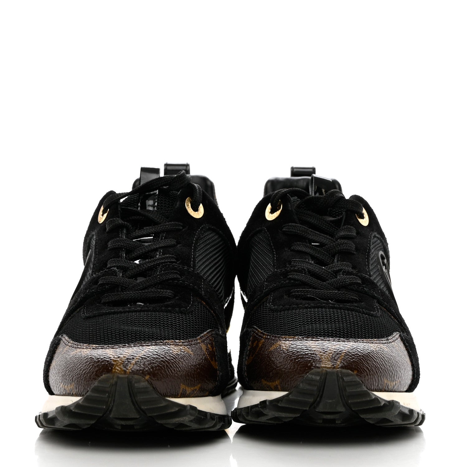 Louis Vuitton Suede Monogram Run Away Sneakers 36 Black 2 of 9