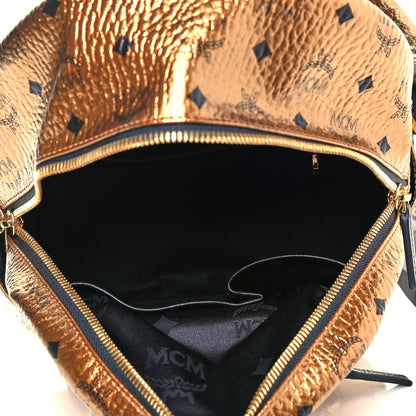 MCM Metallic Visetos Small Stark Backpack Gold 5 of 11