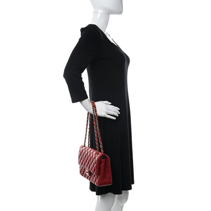 Chanel Lambskin Quilted Medium Double Flap Dark Bordeaux 2 of 11