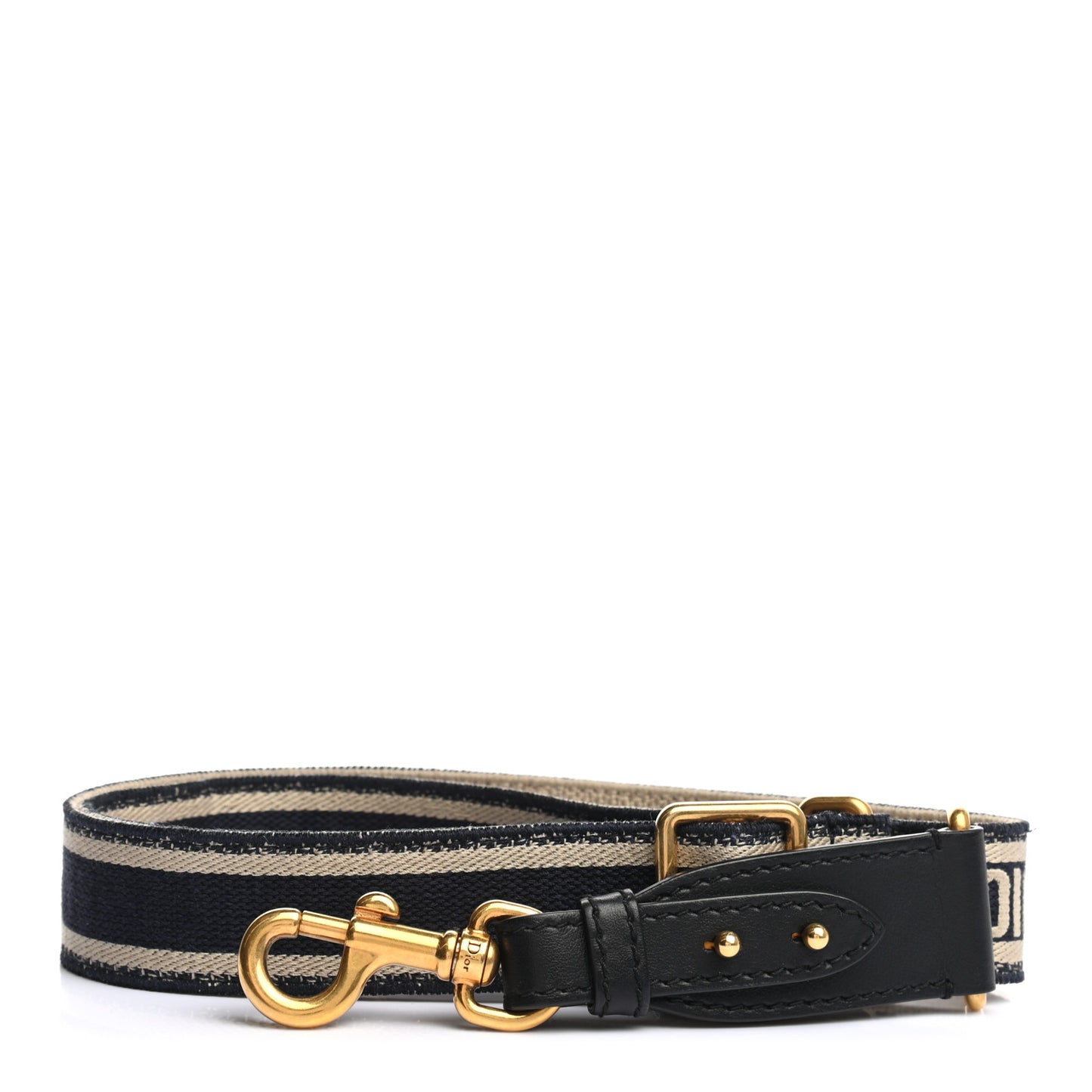 Canvas Embroidered Adjustable Shoulder Strap Black Beige