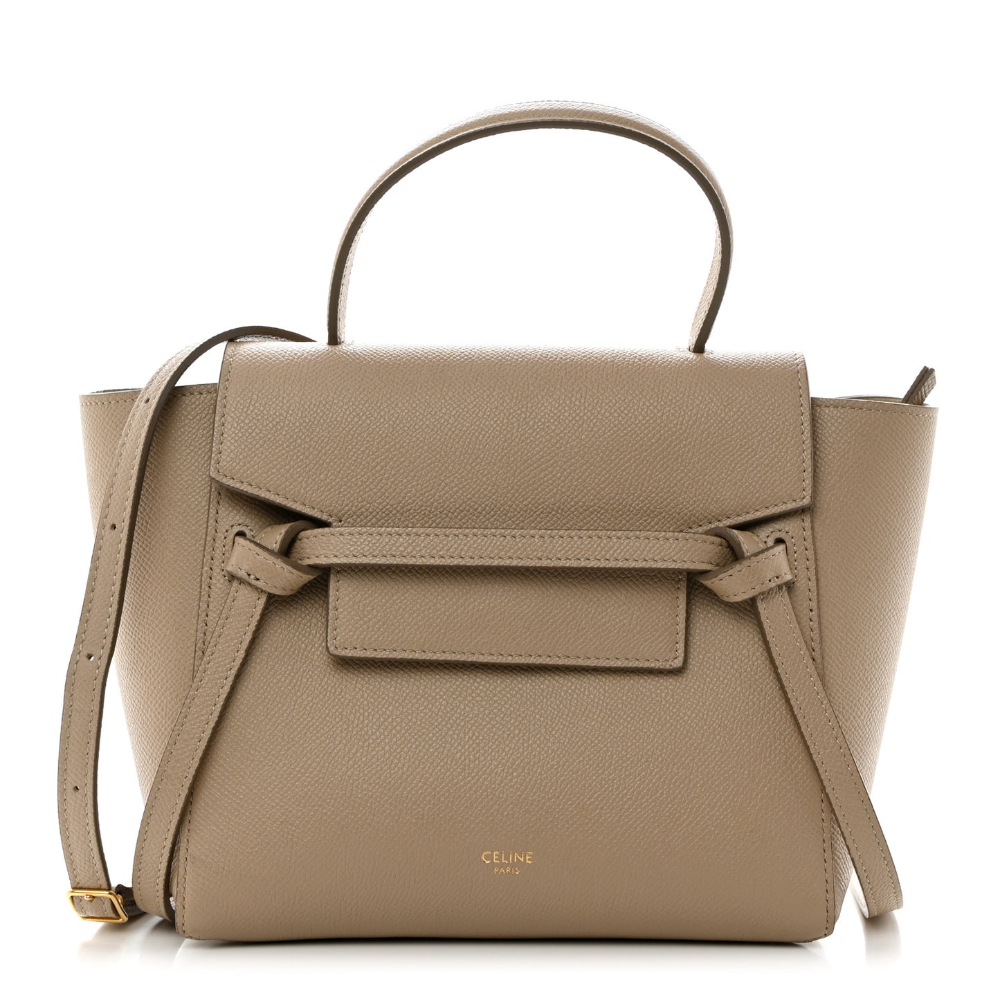 Grained Calfskin Nano Belt Bag Light Taupe