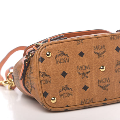 MCM Visetos Crossbody Flap Messenger Cognac Orange 10 of 12