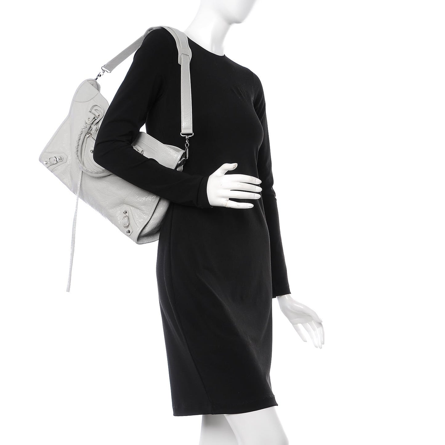 Agneau Classic Silver Hardware City Gris Nuage