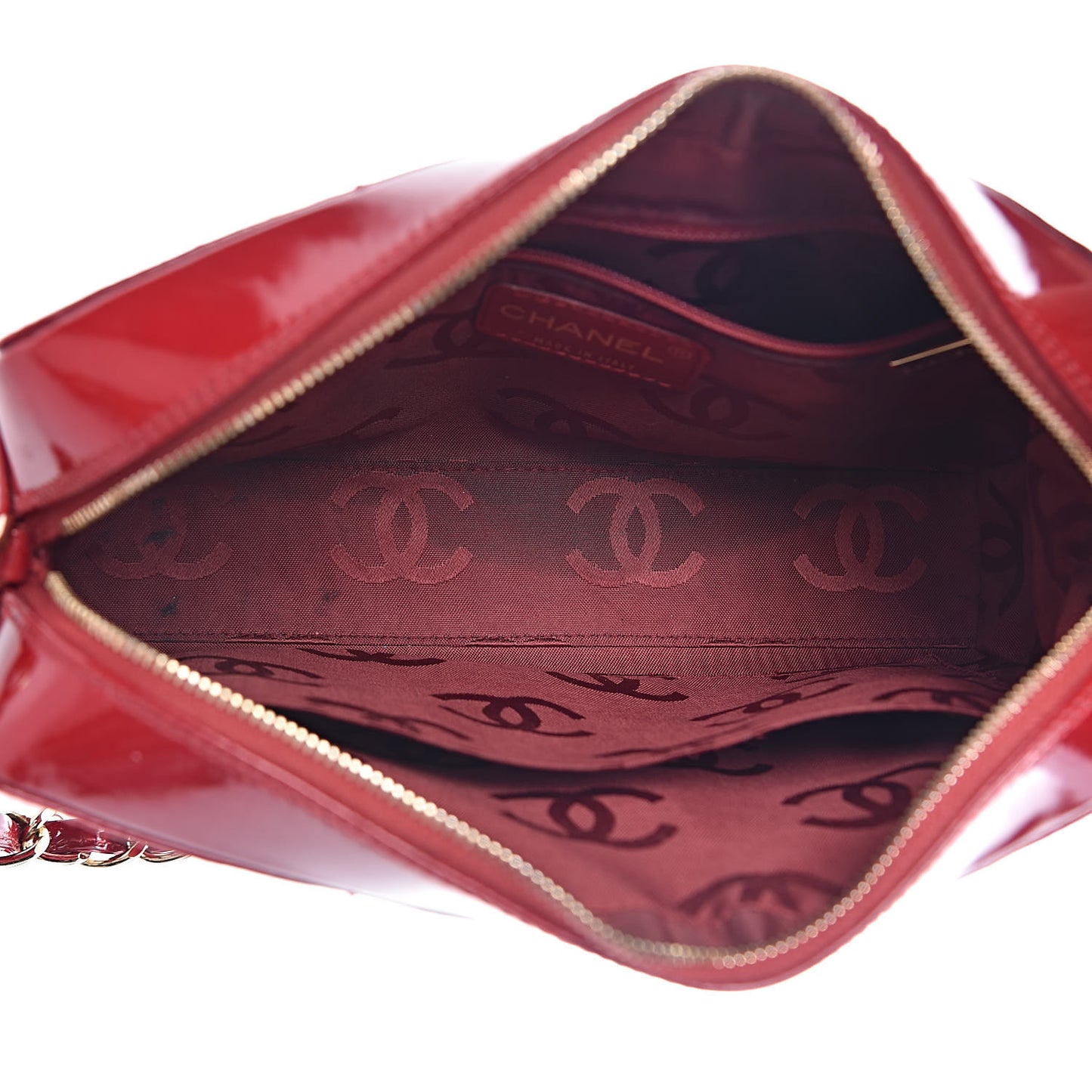 Patent Square Quilted Camera Case Red