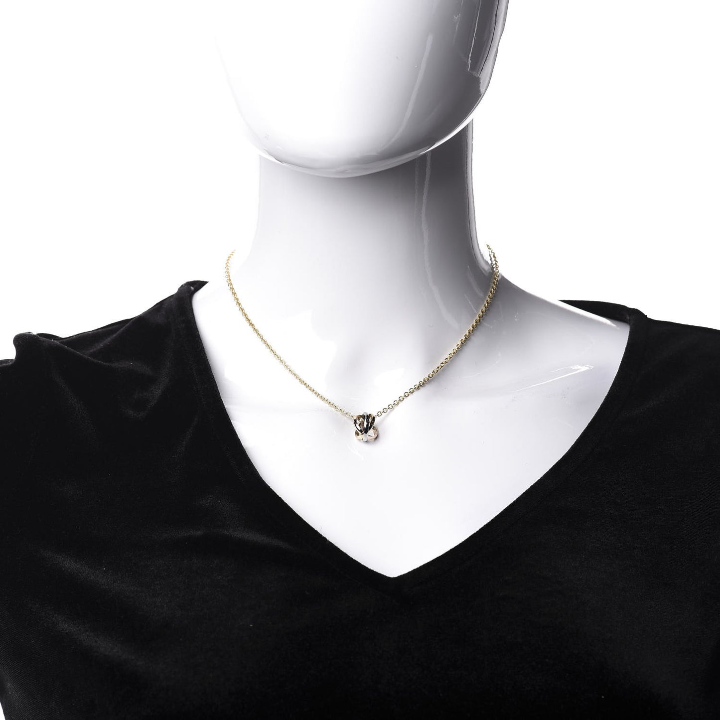 18K Pink Yellow White Gold Baby Trinity Pendant Necklace