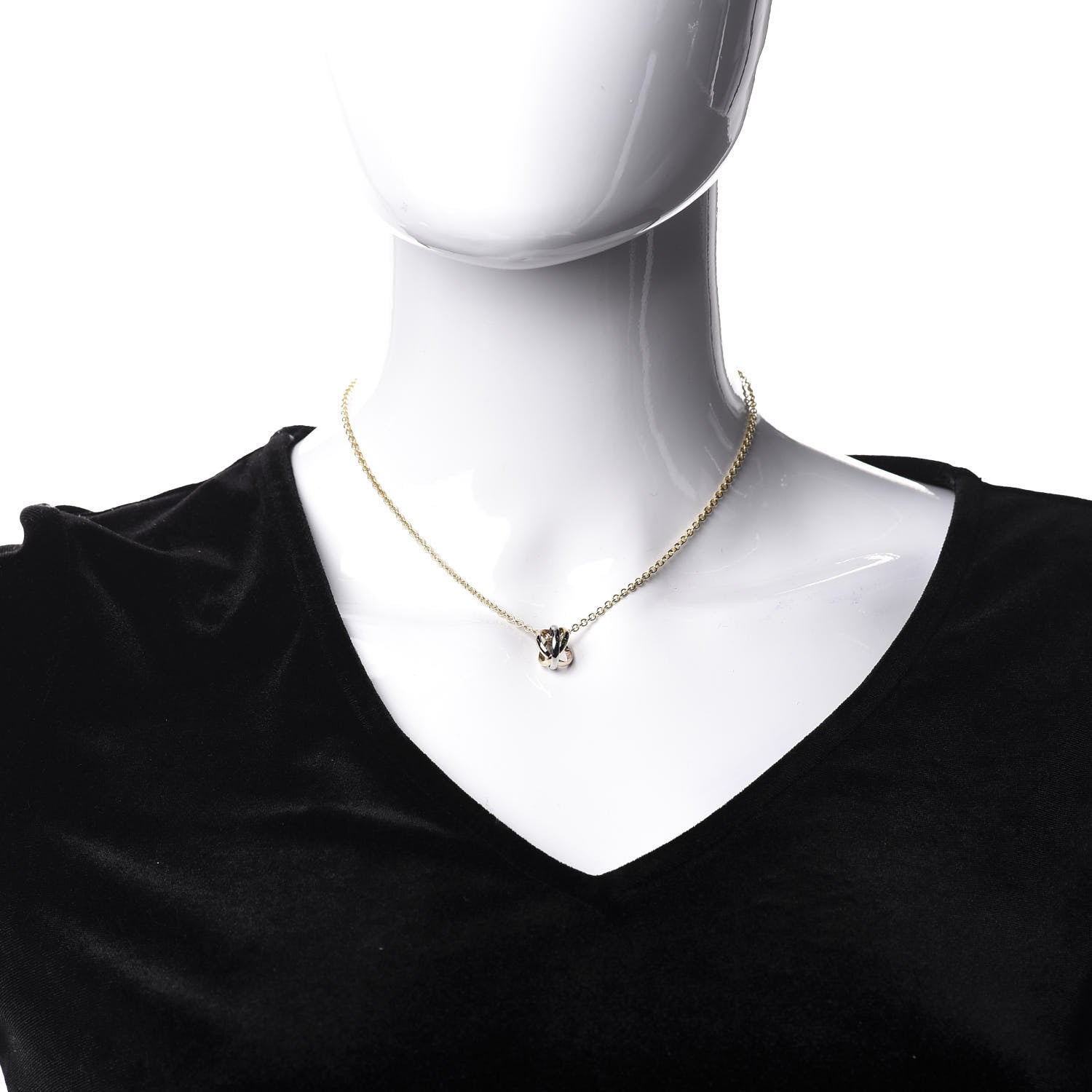 Cartier 18K Pink Yellow White Gold Baby Trinity Pendant Necklace 2 of 5