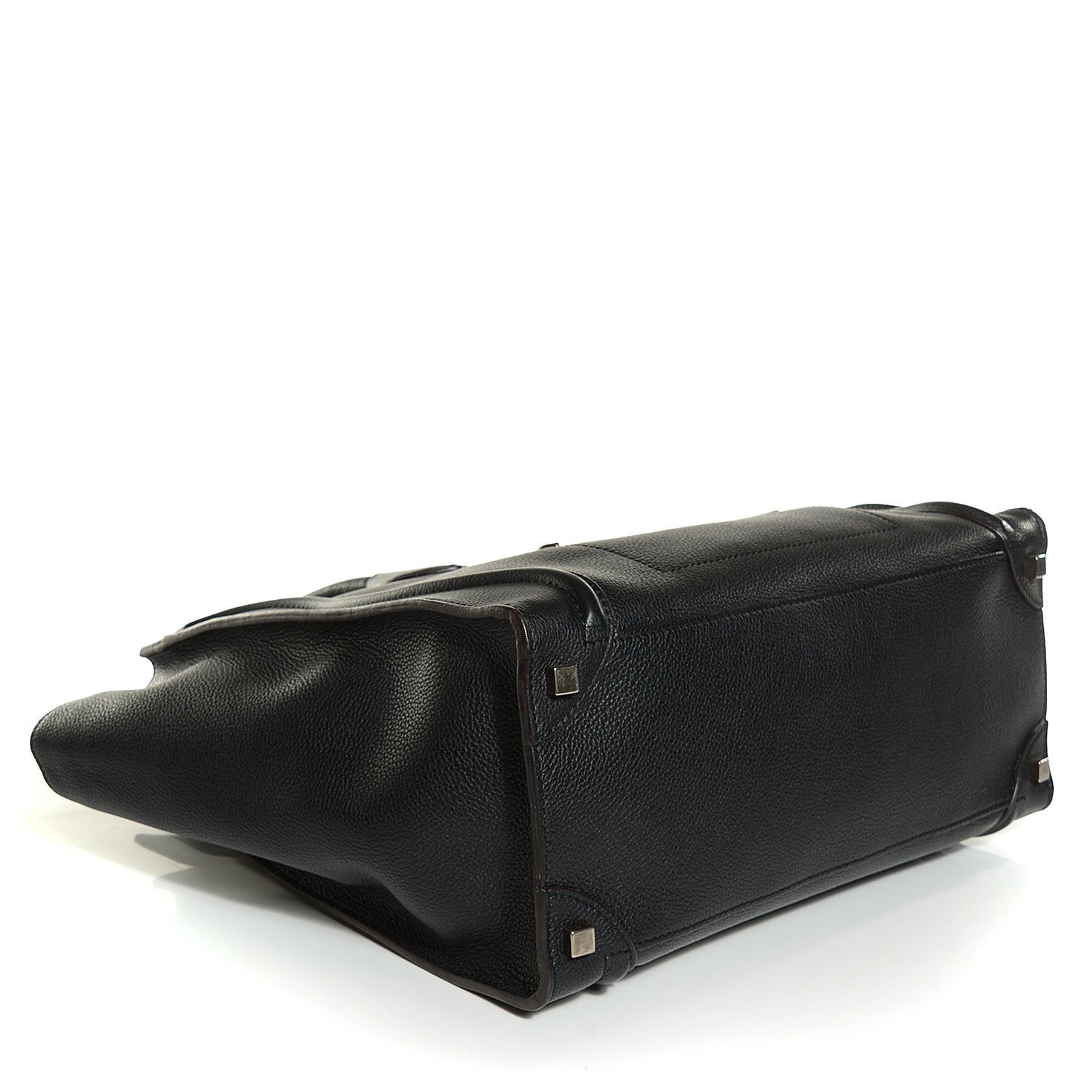 Celine Drummed Calfskin Shoulder Luggage Black 5 of 10