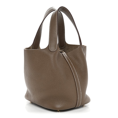 Hermes Taurillon Clemence Picotin Lock 18 PM Etoupe 3 of 11