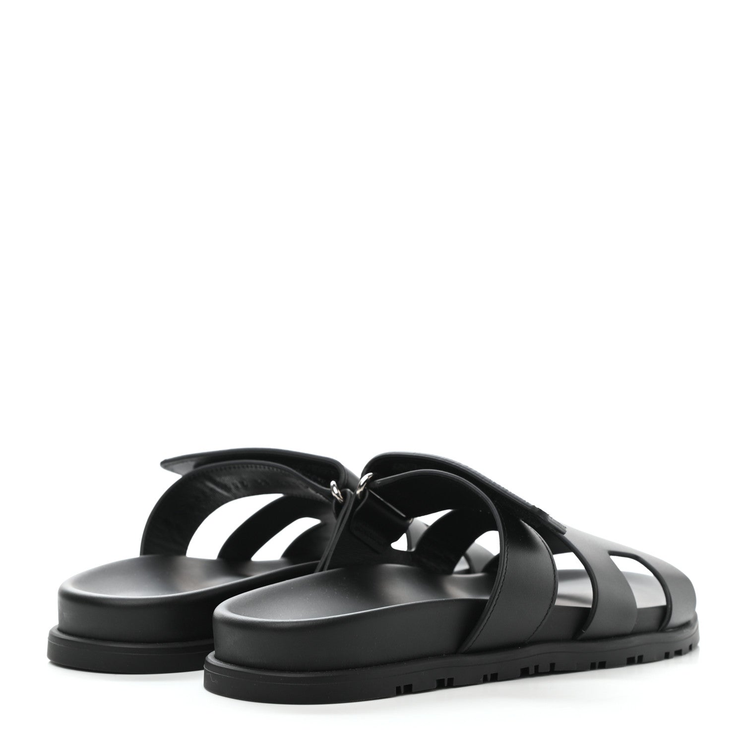 Hermes Calfskin Womens Chypre Sandals 37 Black 4 of 9