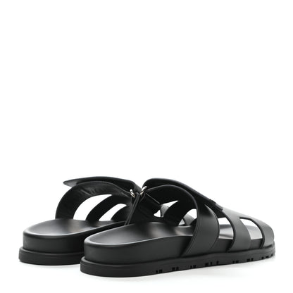 Hermes Calfskin Womens Chypre Sandals 37 Black 4 of 9