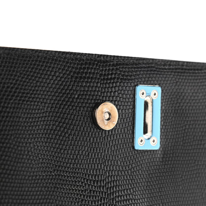 Dolce & Gabbana Lizard Calfskin Embossed Medium Monica Top Handle Bag Black 12 of 13