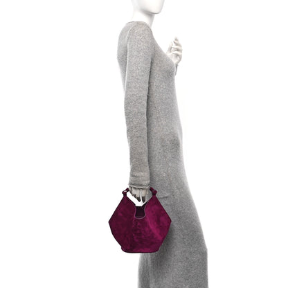 Khaite Suede Calfskin Mini Lotus Tote Mulberry 2 of 8