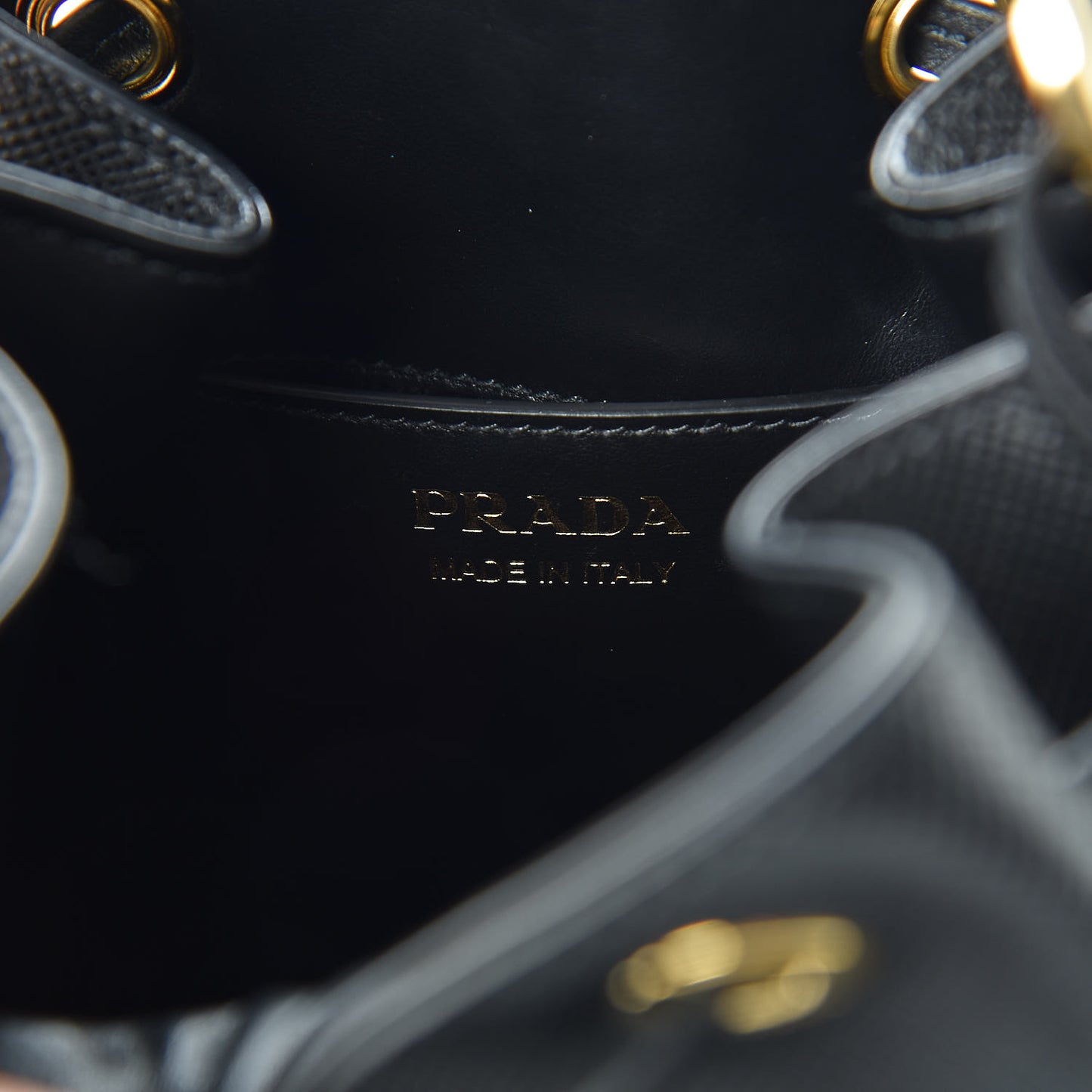 Saffiano Cuir Bucket Bag Black