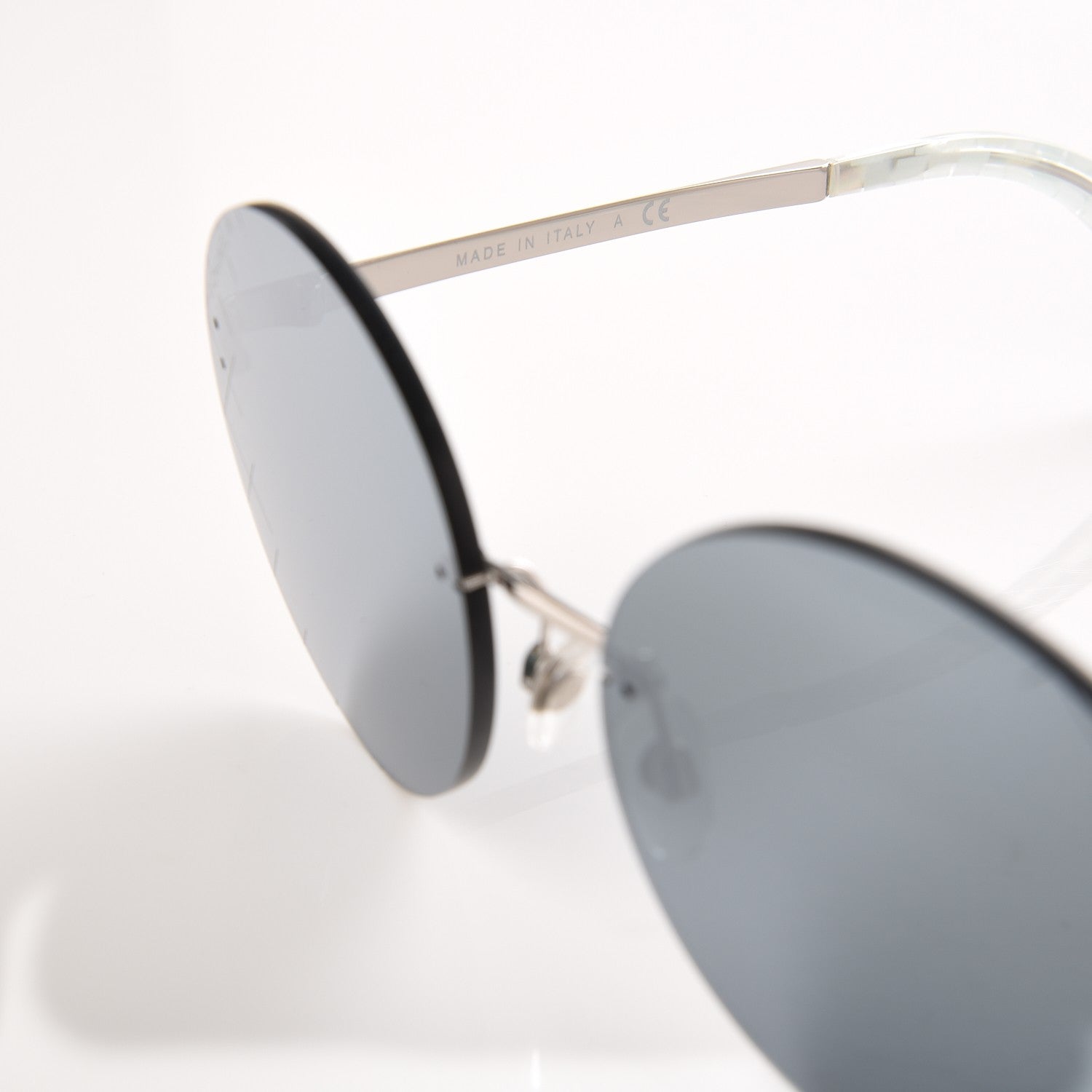 Chanel Metal Rimless Round Sunglasses 4216 Silver 6 of 6