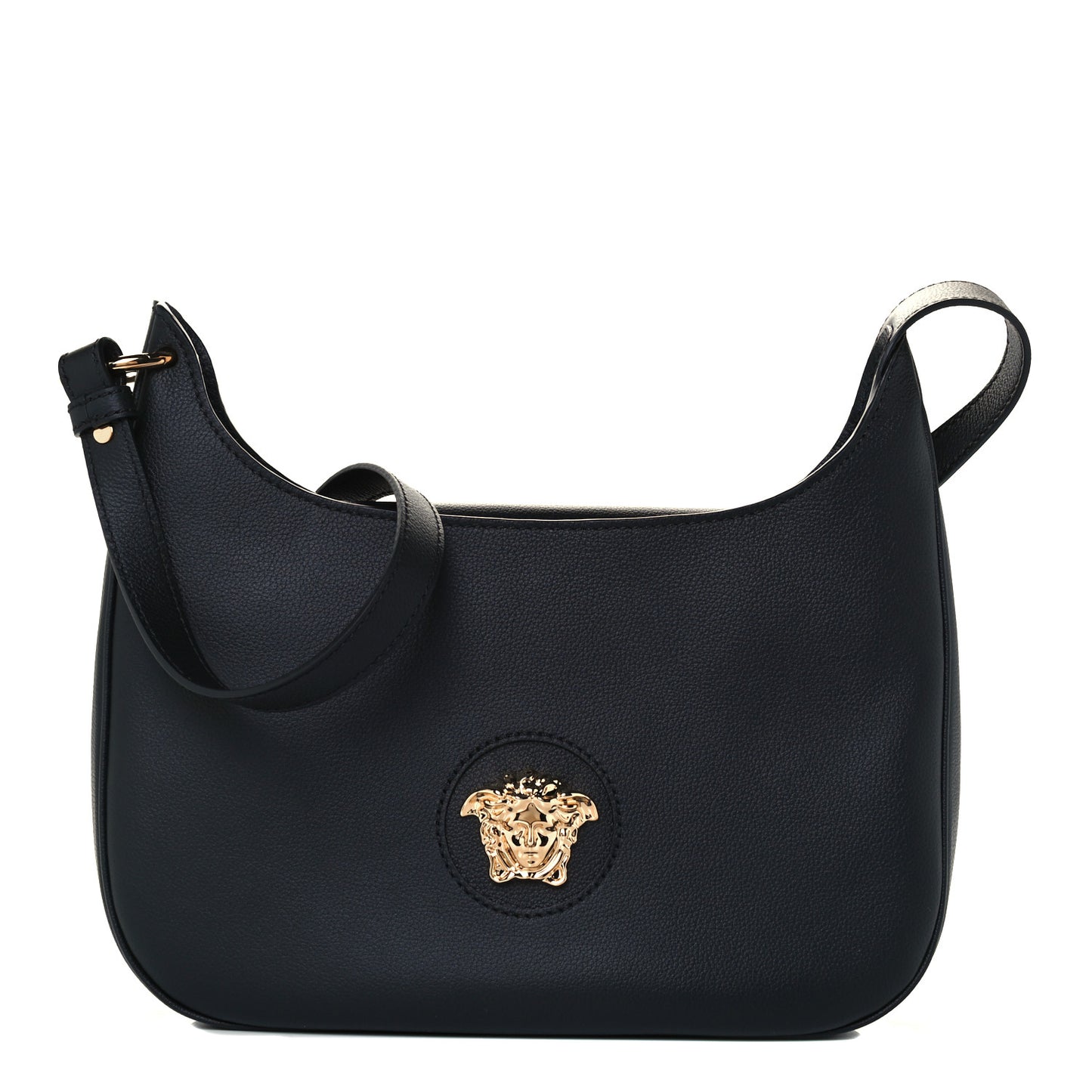 Calfskin La Medusa Medium Hobo Crossbody Black
