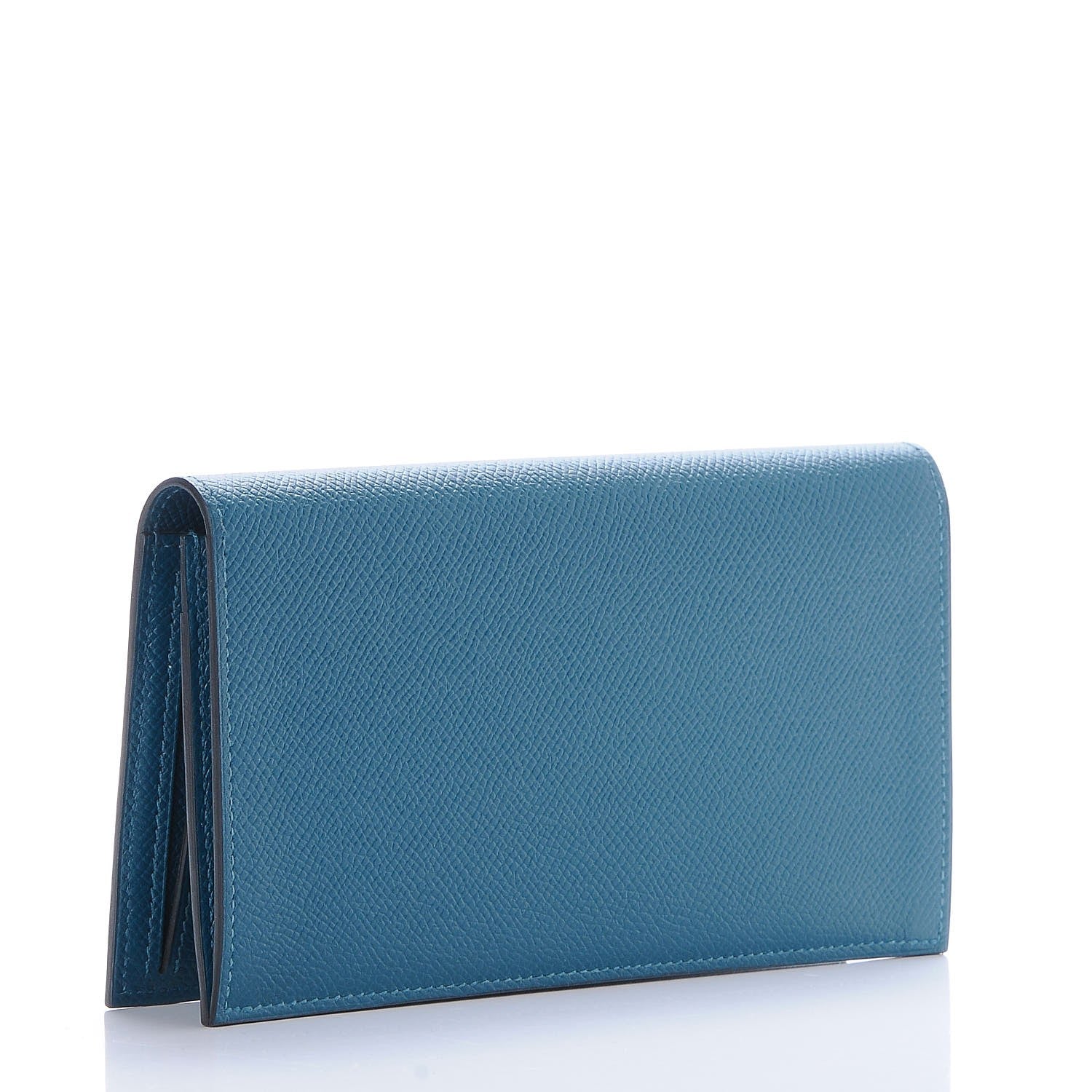 Hermes Epsom Citizen Twill Long Combined Wallet Colvert Orange Ciel 3 of 9