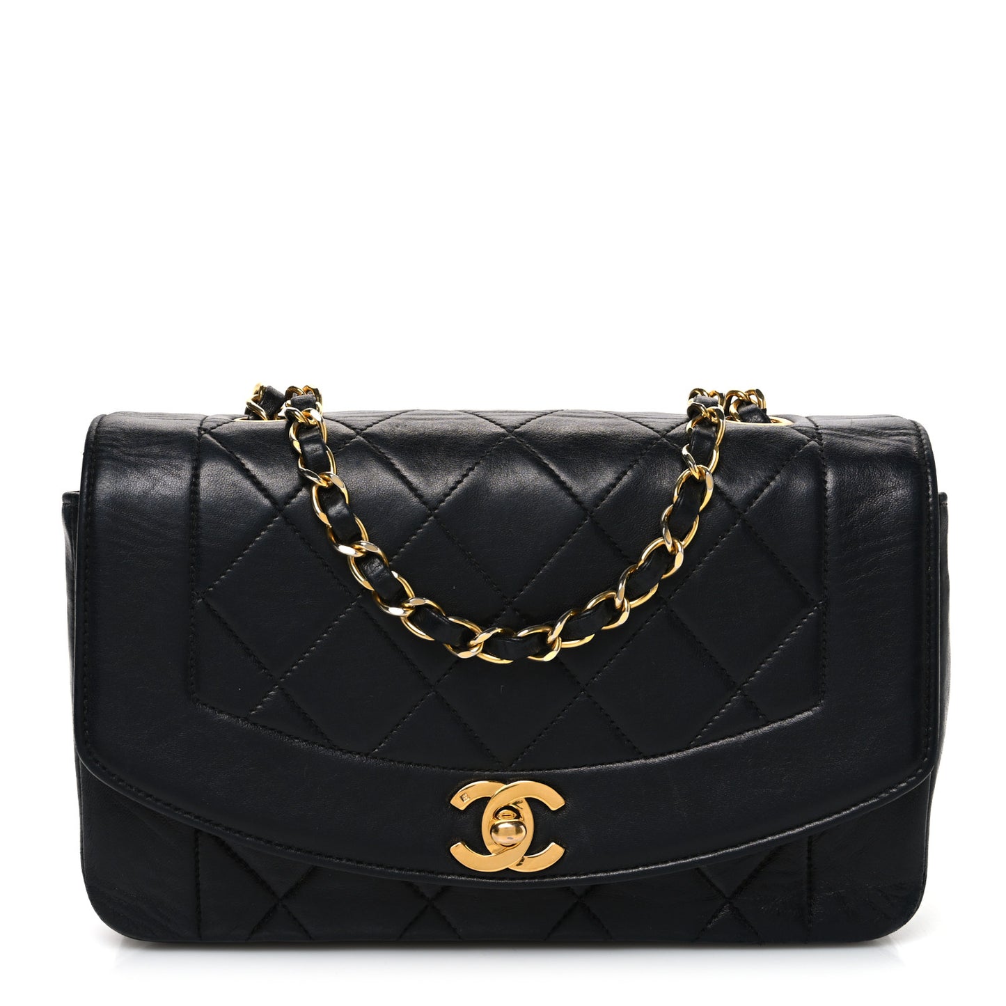 Lambskin Quilted Small Single Flap Black