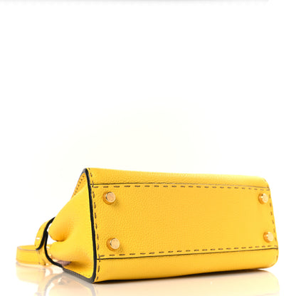 Fendi Cuoio Romano Selleria Chamois Medium Peekaboo Iconic Essentially Satchel Limone Cipria White 4 of 10