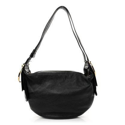 Salvatore Ferragamo Grained Calfskin Hobo Black 1 of 12