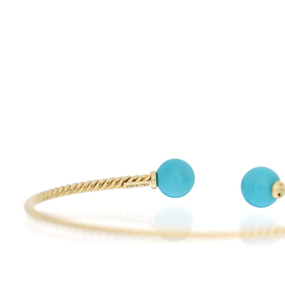 David Yurman 18K Yellow Gold Turquoise 8.5mm Solari Bead Bracelet 3 of 3