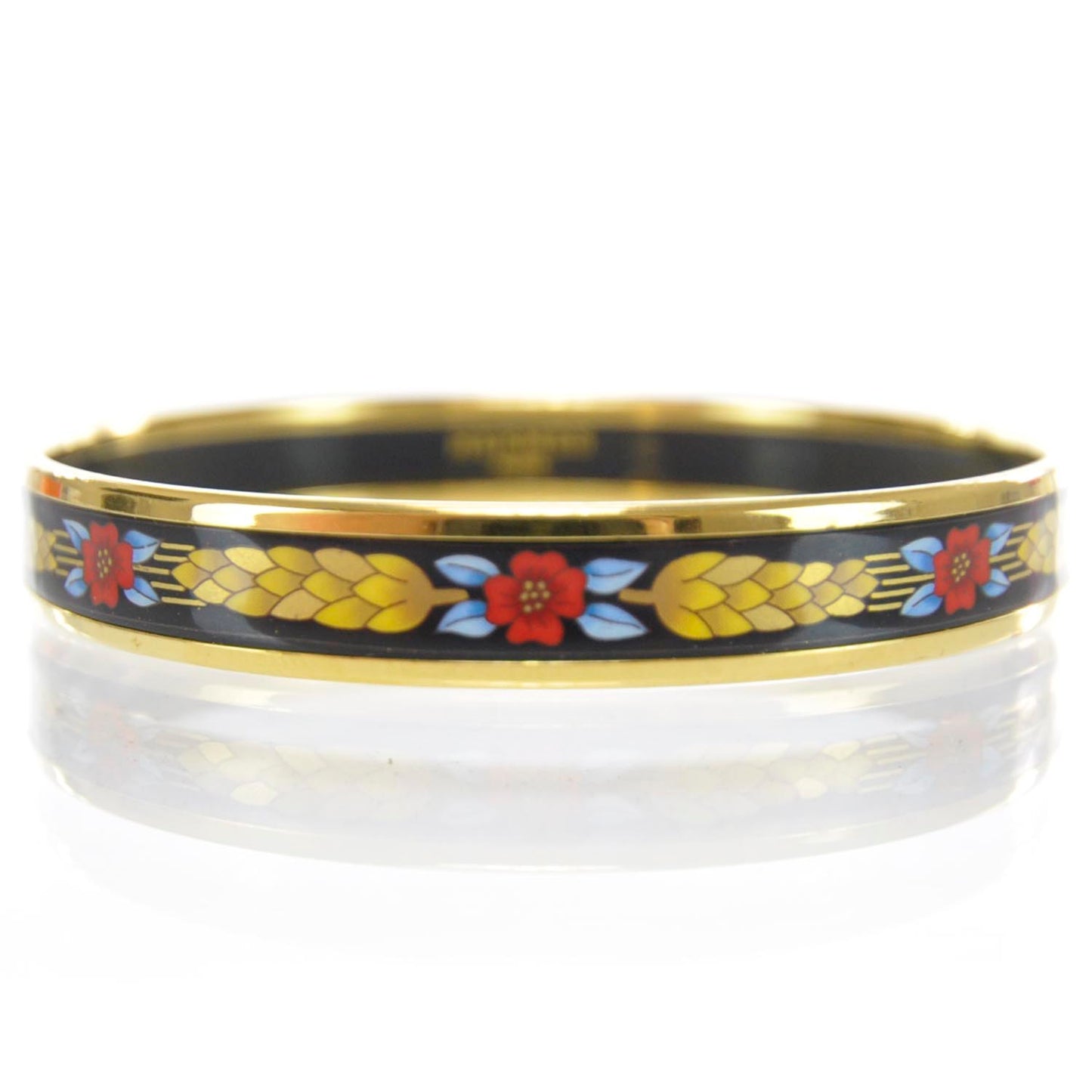 Thin Enamel Bangle Wheat Print