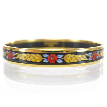 Hermes Thin Enamel Bangle Wheat Print 1 of 5