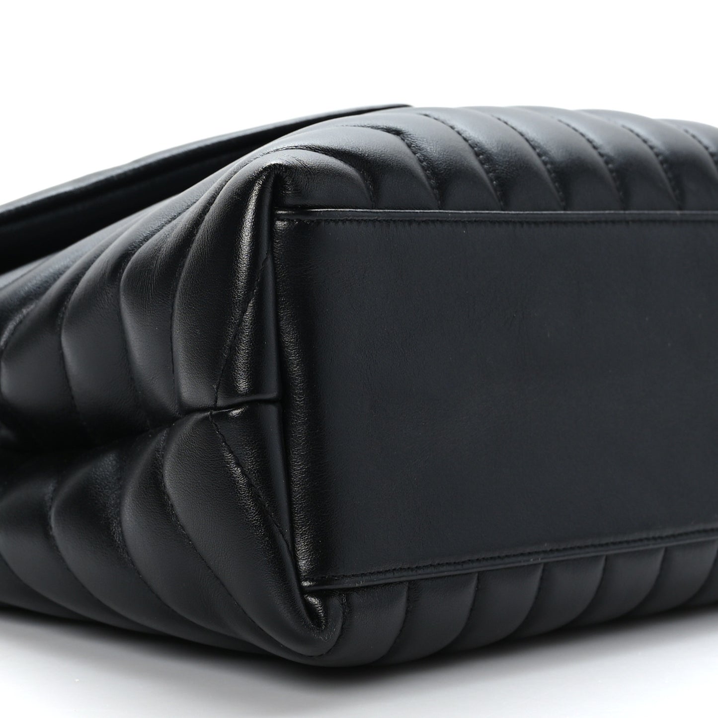Calfskin Y Quilted Monogram Monochrome Medium Loulou Chain Satchel Black