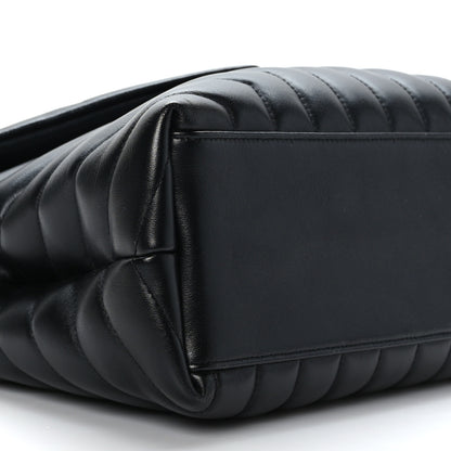 Saint Laurent Calfskin Y Quilted Monogram Monochrome Medium Loulou Chain Satchel Black 8 of 9