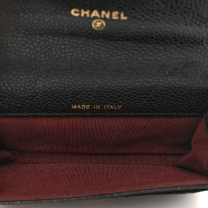 Chanel Caviar Quilted Flap Card Holder Wallet Black 5 of 9