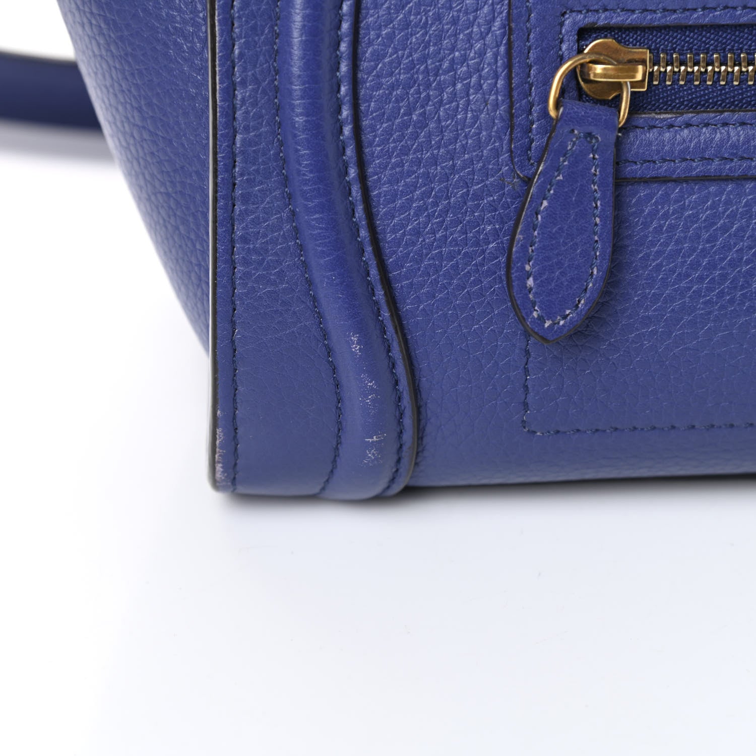 Celine Drummed Calfskin Nano Luggage Indigo 16 of 16