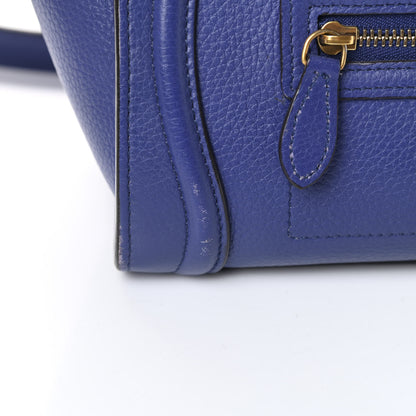 Celine Drummed Calfskin Nano Luggage Indigo 16 of 16