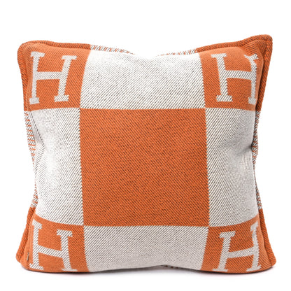 Hermes Wool Cashmere Avalon Pillow PM Ecru Potiron 2 of 3