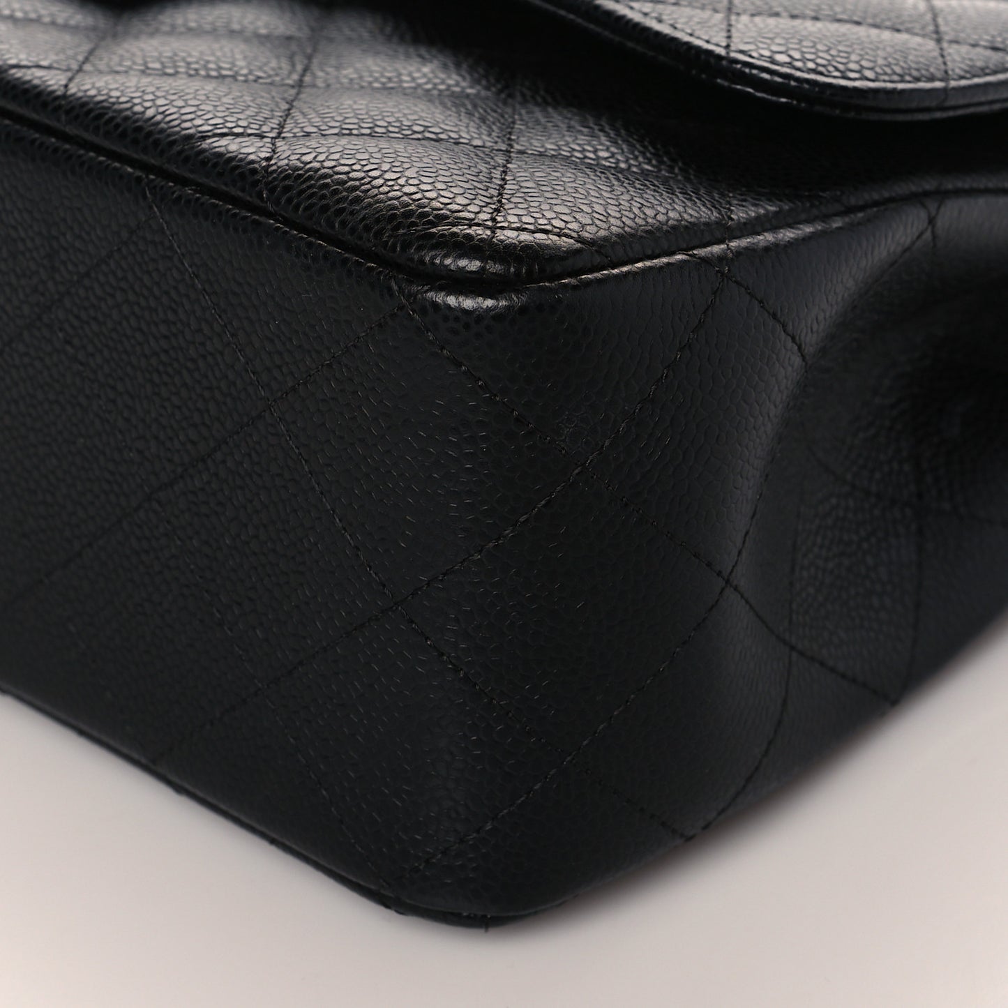 Caviar Quilted Jumbo Double Flap Black