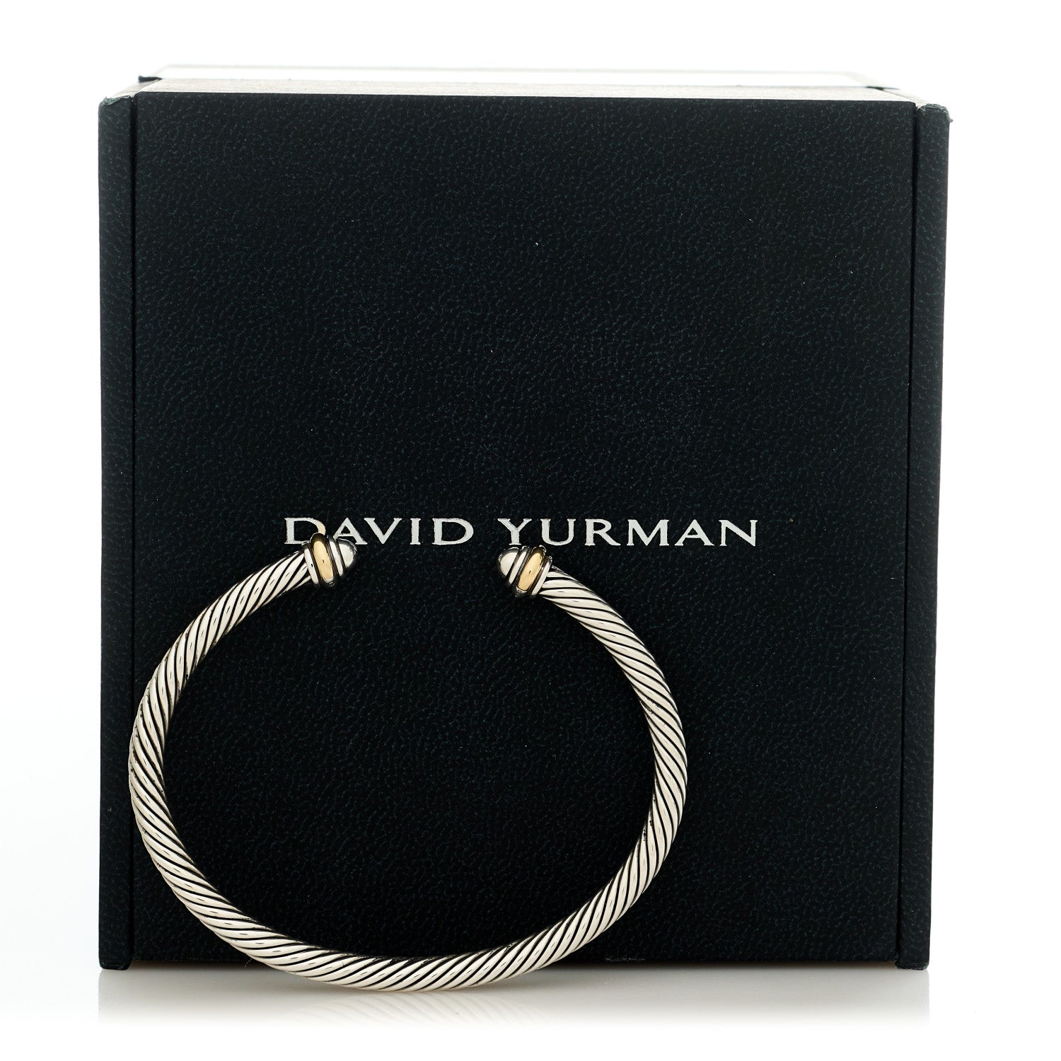 David Yurman Sterling Silver 18K Yellow Gold 4mm Cable Classics Bracelet 4 of 4