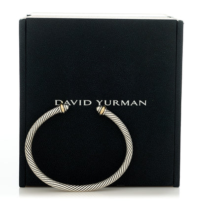 David Yurman Sterling Silver 18K Yellow Gold 4mm Cable Classics Bracelet 4 of 4