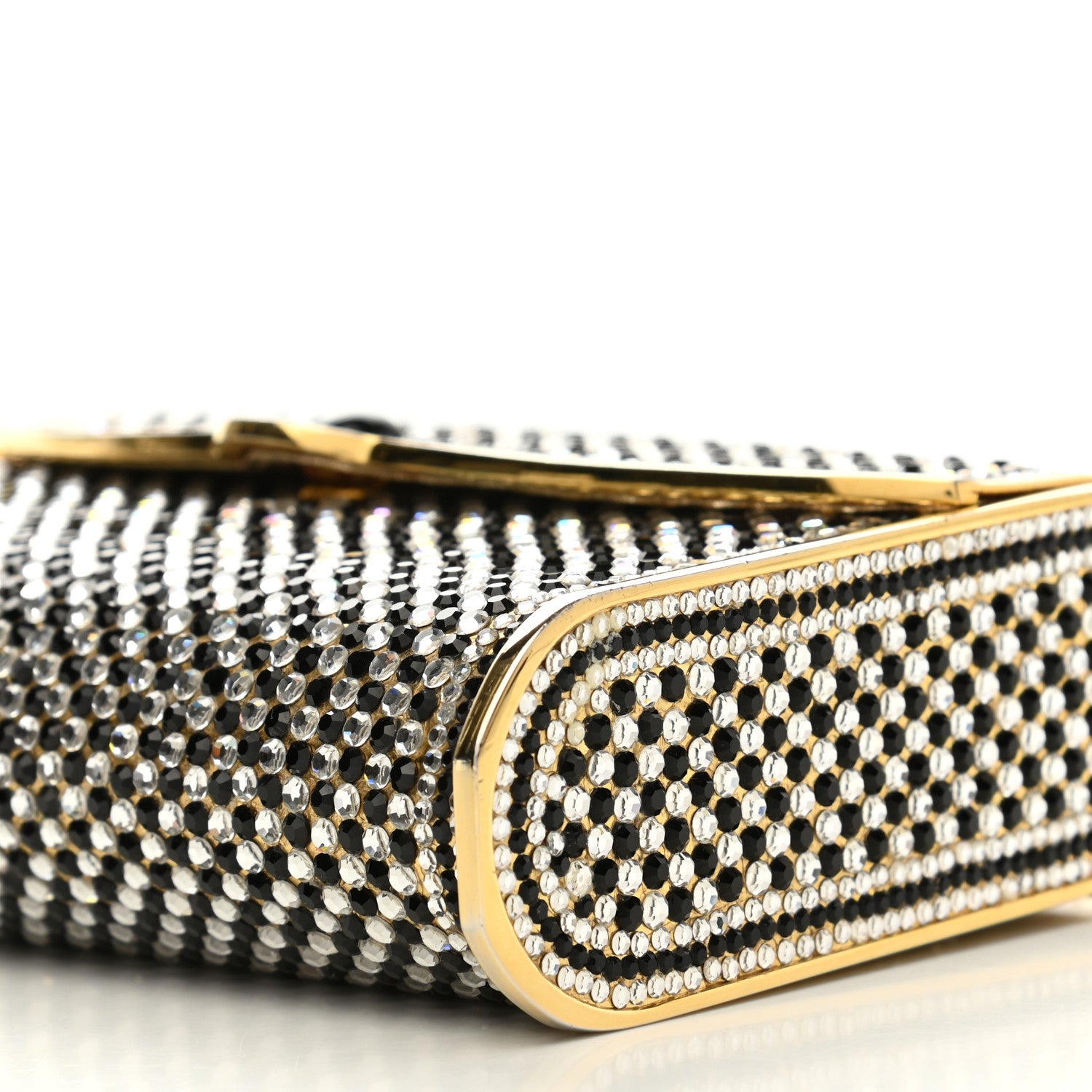 Judith Leiber Swarovski Crystal Clutch Gold Black 9 of 11